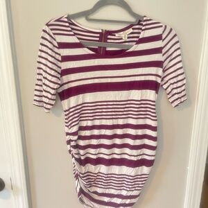 Jessica Simpson Maternity Striped Purple and White Women's Top